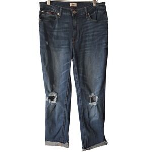 Tommy Jeans Women 6 Distressed Boyfriend Medium Wash Blue Distressed Minimalist